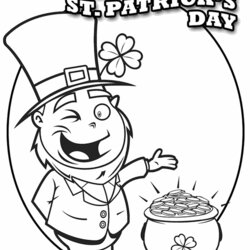Superlative Free Printable St Patrick Day Coloring Pages Happy Leprechaun