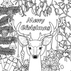 Wonderful Get This Adult Christmas Coloring Pages Free To Print Reindeer Card Merry Greeting Fit
