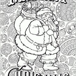 Wizard Free Printable Adult Christmas Coloring Pages Adults Print Merry Big Santa To Scaled