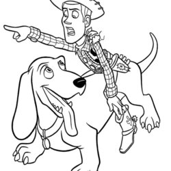 Exceptional Toy Story Woody Posing Coloring Pages Dog Buster Slinky Print Buzz Visit