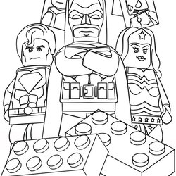 Fine Lego Coloring Pages For Free Page Characters Bricks