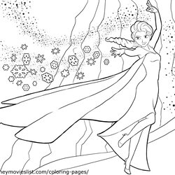Great Disney Frozen Coloring Pages And Postcards Printable Elsa Credit Version Click