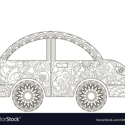 Superb Car Coloring Book For Adults Cars Images Stock Photos Pleasure Colorize Vector