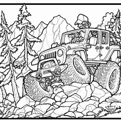 Exceptional Car Coloring Sheets For Adults Pages Wrangler Automobiles Bronco Rover
