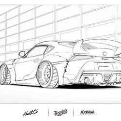 Top Car Coloring Pages For Supra By Hunt