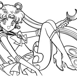 Spiffing Sailor Moon Coloring Pages Educative Printable Silver Surfer Power Color Books