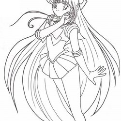 Matchless Sailor Moon Coloring Pages Worksheets Printable Book Via Choose Board