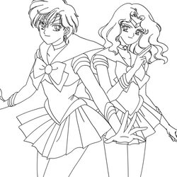 Wizard Free Printable Sailor Moon Coloring Pages For Kids Neptune Uranus Color Book Saturn Sheets Choose
