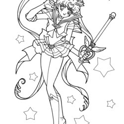 Great Sailor Moon Luna Coloring Pages Home Popular