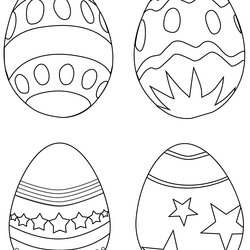 Preeminent Simple Easter Eggs Coloring Page Printable Pages Egg Print Colouring Color Easy Book Drawing