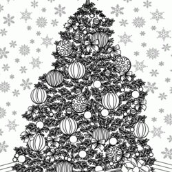 Splendid Christmas Coloring Pages For Adults To Print Free Home Adult Printable Tree Color Sheet Themed Snow