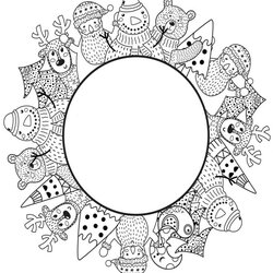 Excellent Free Easy To Print Adult Christmas Coloring Pages Circle