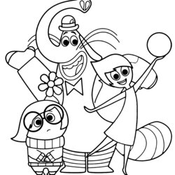Admirable Inside Out Coloring Pages Best For Kids Printable Disney Bong Joy Colouring Print Sadness Cartoon