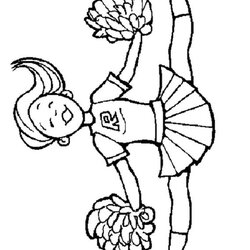 Preeminent Cheerleader Coloring Pages Color Info Cheer On Download