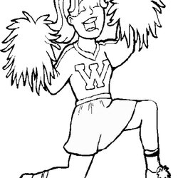 Superb Coloring Pages Color Cheerleader Sports Printable Kids Sheets Print Sheet Site School Pic