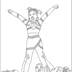 Coloring Pages Cheerleader Cheer Pom Sheets Print Cheerleaders Color Drawing Barbie Poms Team Printable Kids