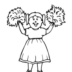 Marvelous Am Cheerleader Coloring Pages Best Place To Color Bow Perform Stunt Great Cheer Template