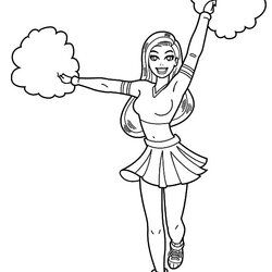 The Highest Quality Free Coloring Pages Cheerleader Beautiful