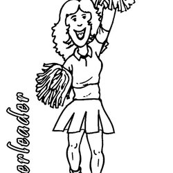 Tremendous Printable Coloring Pages For Kids Cheerleader Cheer Cute Sports