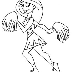 Fine Cheerleader Coloring Pages Books Free And Printable Kim Possible Color Pom Print Kids Undercover Kc