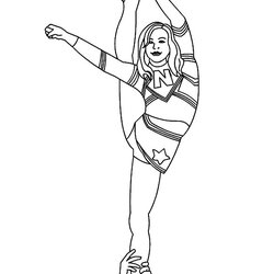 Cheerleader Difficult Stunt Coloring Pages Best Place To Color Standing Printable Girls Drawing Cheerleaders