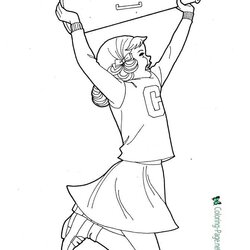 Cheerleader Coloring Pages Below Printable Click