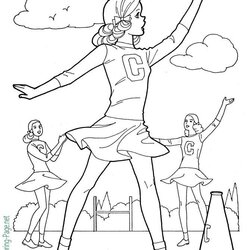 Capital Cheerleaders Coloring Page Cheerleader Printable