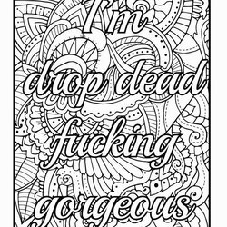 Tremendous Inappropriate Coloring Pages For Adults Printable Words Swear Adult Word Color Awesome Only Giant