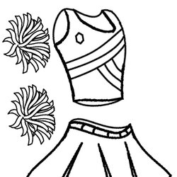 Magnificent Printable Coloring Pages For Kids Cheerleader Uniform Cheer Drawing Sports Drawings Cartoon