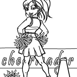 Swell Printable Coloring Pages For Kids Cheerleader Cheer Cheerleaders Girls Color Randy Drawing Two Template