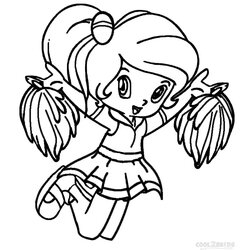 Capital Printable Coloring Pages For Kids Cheerleader Girls Color Cheer Print Little Football Giants Sheets