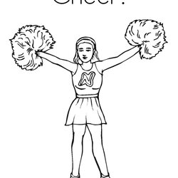 Free Coloring Pages Home Cheerleader Cheer Color Pom Print Kids Cheerleaders Sheets Go Printable Trojans