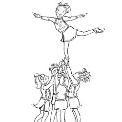 Exceptional Free Printable Coloring Pages For Kids Cheerleader Cheer Drawing Color Stunt Girls Megaphone