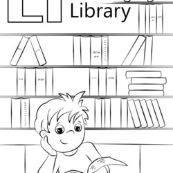 Magnificent Library Coloring Download For Free Pages Letter School Printable Drawing Dot Template Paper