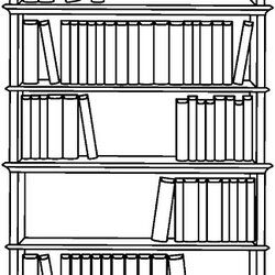 Very Good Library Coloring Pages Bookshelf Thumb
