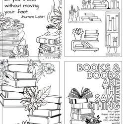 Library And Coloring Pages Adults