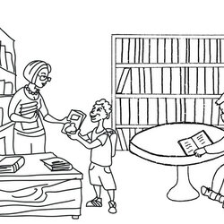 Peerless Fun Library Coloring Pages For Book Lovers Activities Page