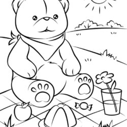 Tremendous Picnic Bears And Cubs Kids Coloring Pages Easy Children Animals For