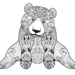 Great Sitting Bear Bears Adult Coloring Pages Adults Colored Book Animal Animals Mouse Waiting