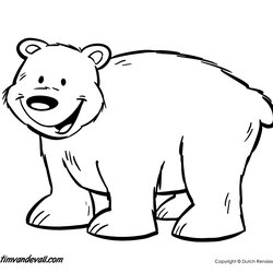 High Quality Bear Coloring Page Printable Pages Polar Templates Kids Categories