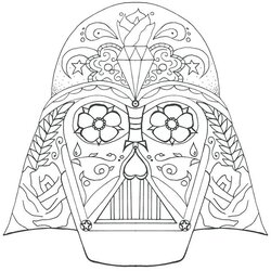 Darth Vader Drawing For Kids At Free Download Coloring Pages Wars Star Printable Skull Mandala Sugar Mask