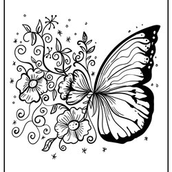 Supreme Coloring Pages Of Butterflies And Flowers Butterfly