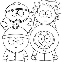 Superlative Nine Funny South Park Coloring Pages For Kids Kenny Stan Printable Fun Cute Colouring Characters