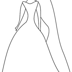 Marvelous Beautiful Dress Coloring Pages And Pictures For Adults Kids Wedding Dresses Gown Printable Color