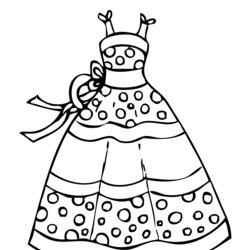 Excellent Coloring Pages Dress Home Clothes Girls Printable Summer Skirt Clothing Print Polka Dot Kids