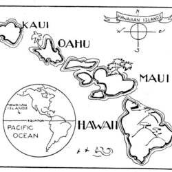 Superlative Hawaiian Coloring Page Home Hawaii Map Pages Islands Kids Drawing Printable Color State Flag Luau