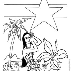 Printable Hawaiian Coloring Pages Home Hawaii History American State Kids Becomes Patriotic Colouring