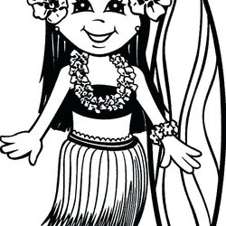 Sublime Hawaii Coloring Pages At Free Printable Hawaiian Girl Surfer Sheets Kids Drawing Color Girls Hula