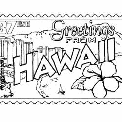Wizard Hawaii State Beauty Coloring Pages To Kids Hawaiian Beach Printable Print Scene Flower Luau Stamp