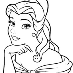 Great Disney Princess Belle Coloring Page For Preschool Home